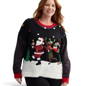 Festive Black Christmas Sweater